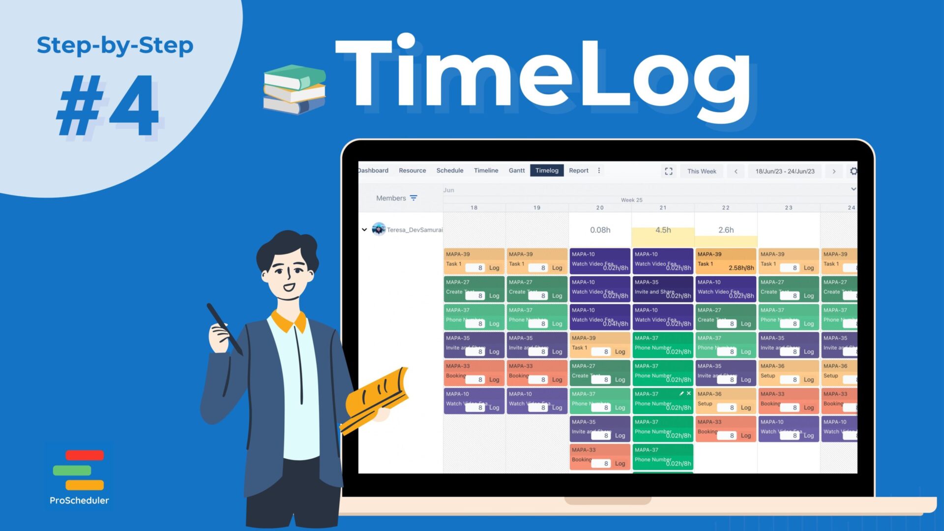 TimeLog in Jira using TeamBoard ProScheduler _ Step-by-Step Guide #4