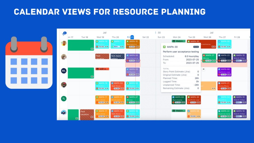 Calendar Views for Resource Planning