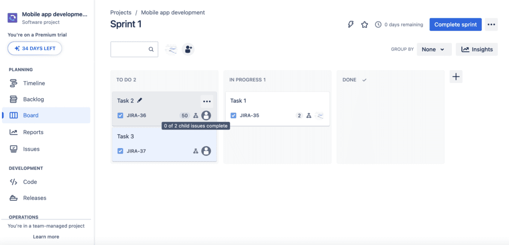 Jira Work Breakdown Structure