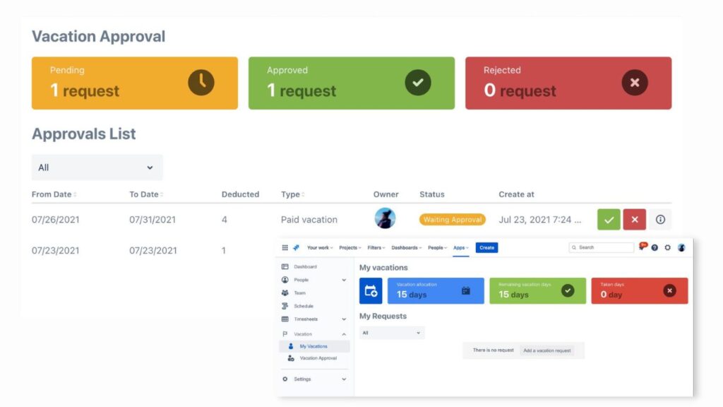 Vacation x& Leave Request workflow in Jira