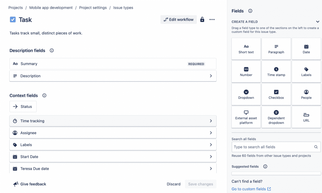 Custom Fields and Screens