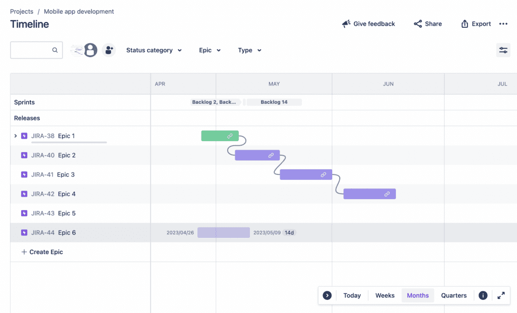 Roadmaps - jira for project management