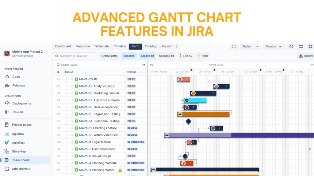 Advanced Gantt Chart Features in Jira