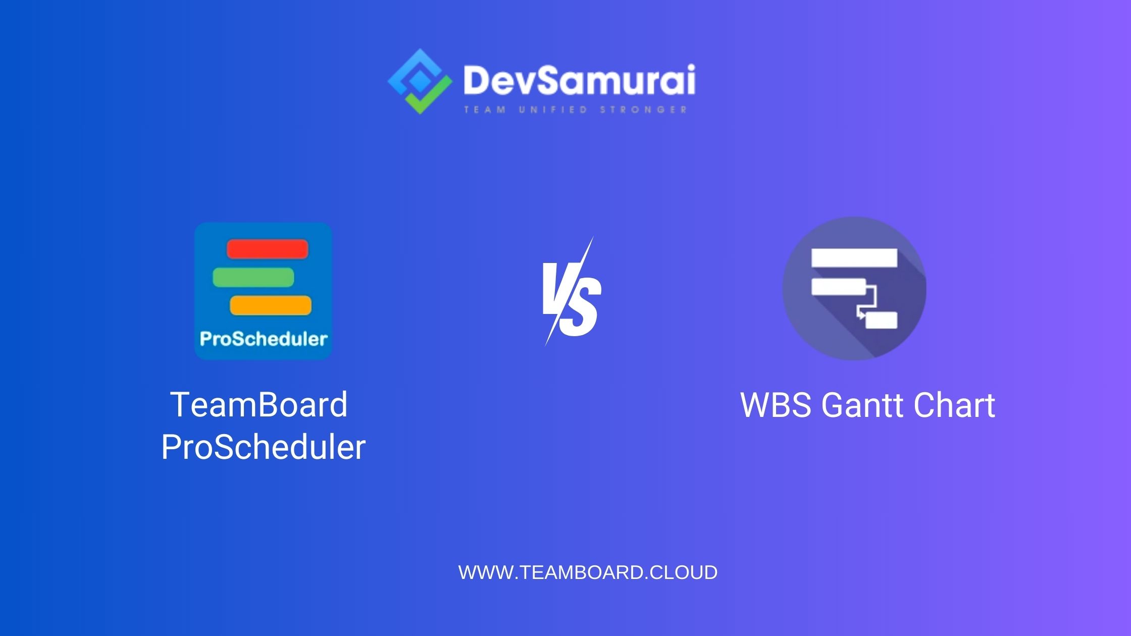 DevSamurai’s Teamboard ProScheduler vs. WBS Gantt Chart