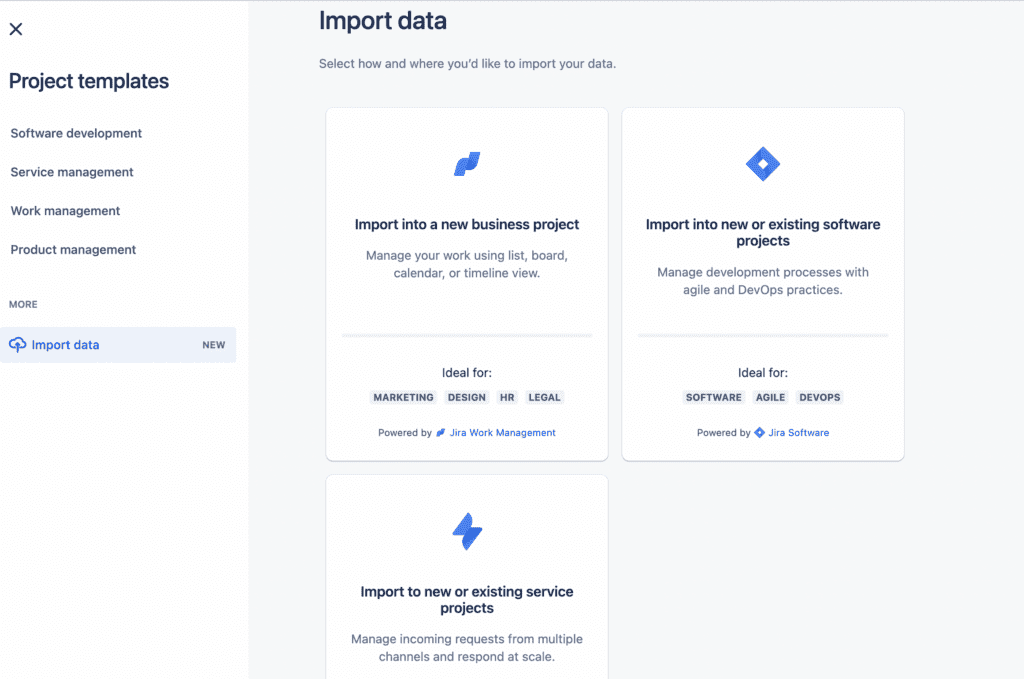 Import to Jira