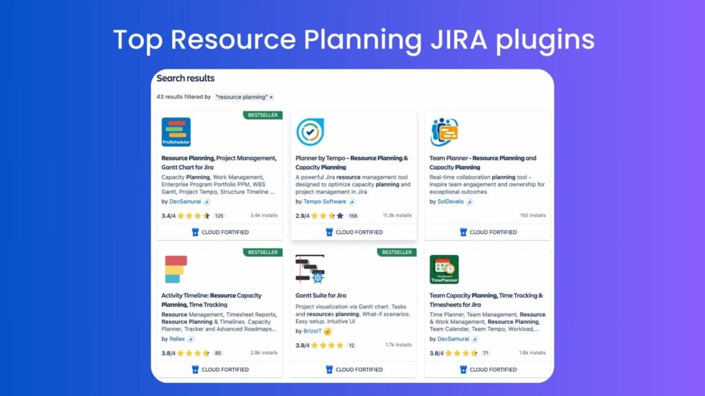 Top 5 Resource Management JIRA plugins in 2024