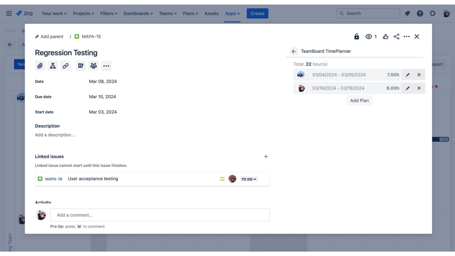 TimePlanner integrates with Jira smoothly, creating an uninterrupted workflow
