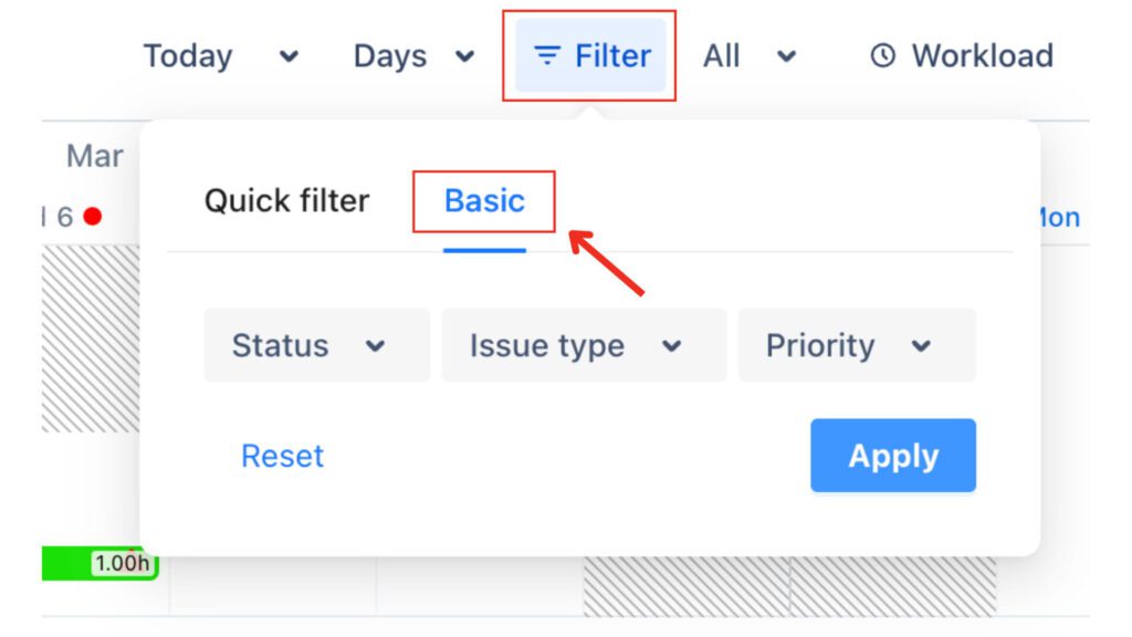 TimePlanner release 1.3.2 - Update Basic Filter tab