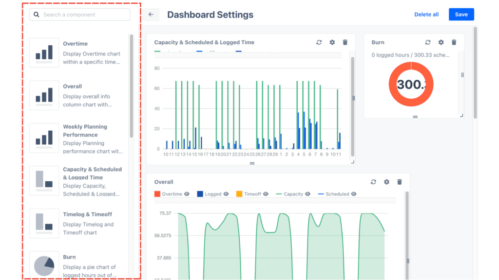 component of Customizable dashboard in What's New TimePlanner release v1.3.2