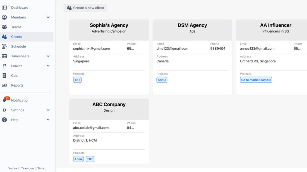 Client management for jira capacity planning