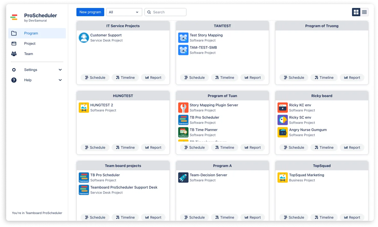 Program and project management for Jira
