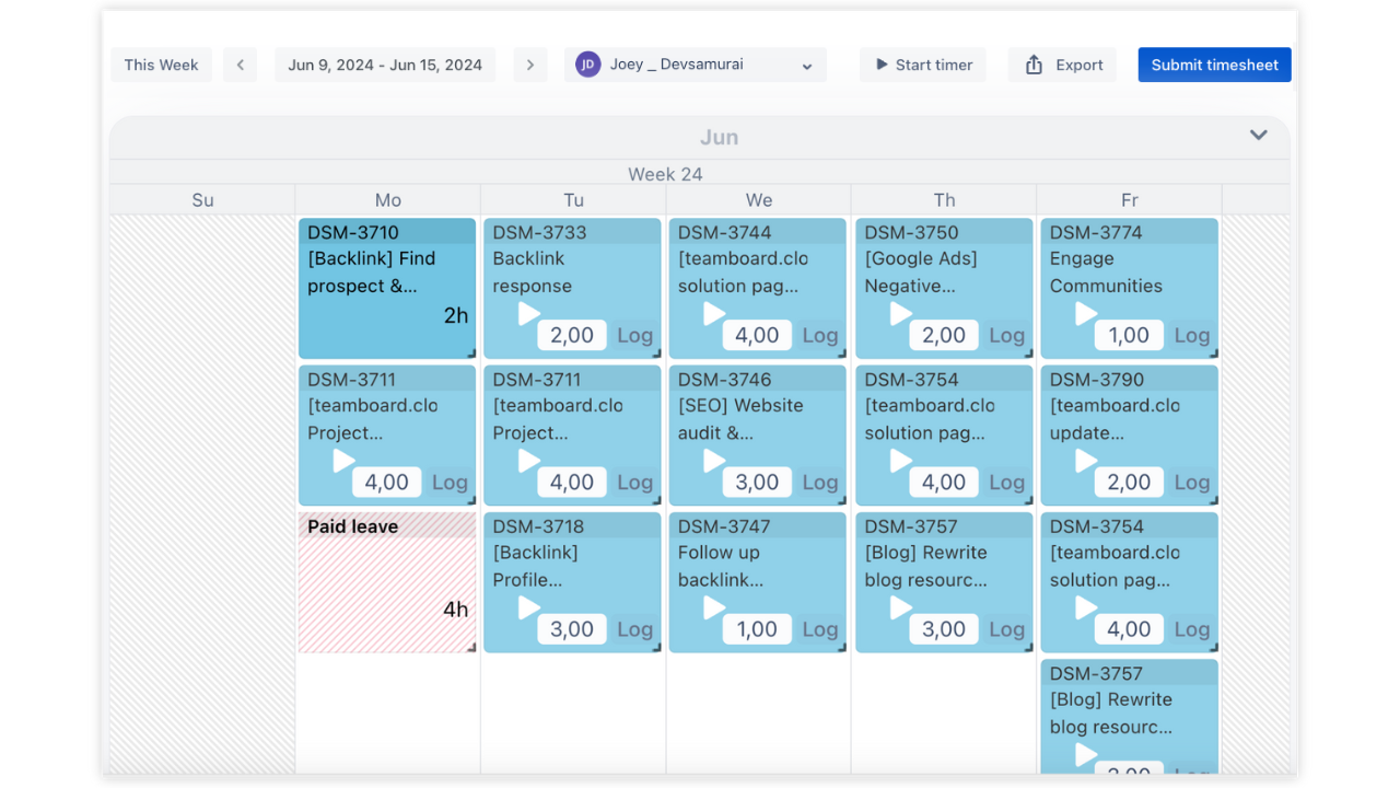 Time Management for JIra