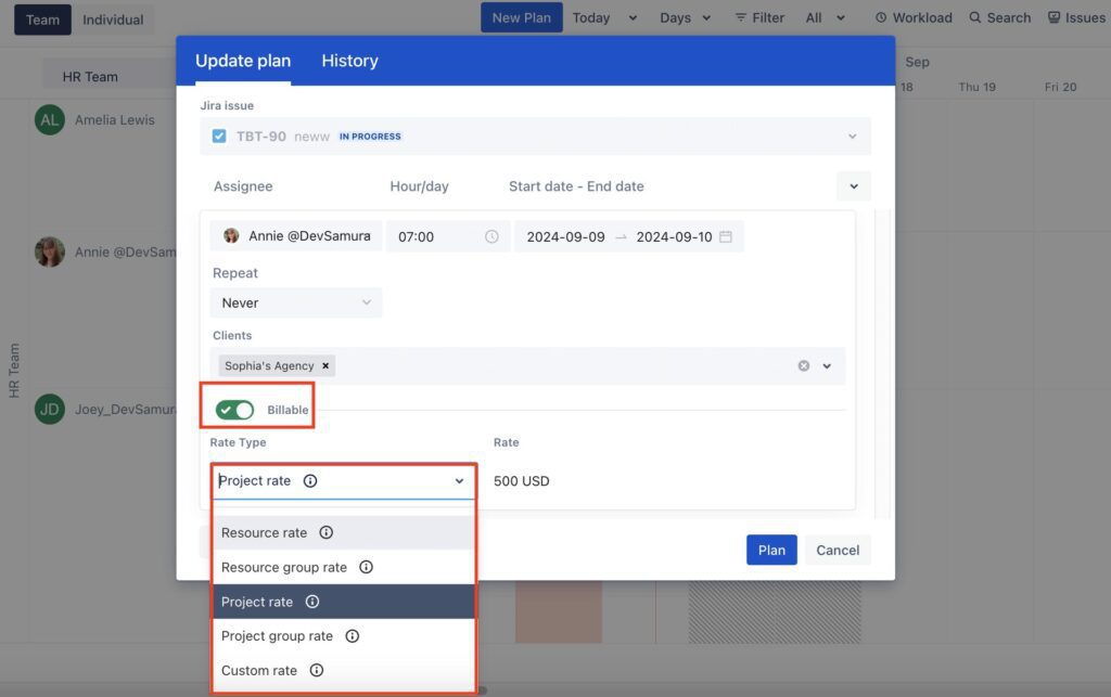 mark task as billable