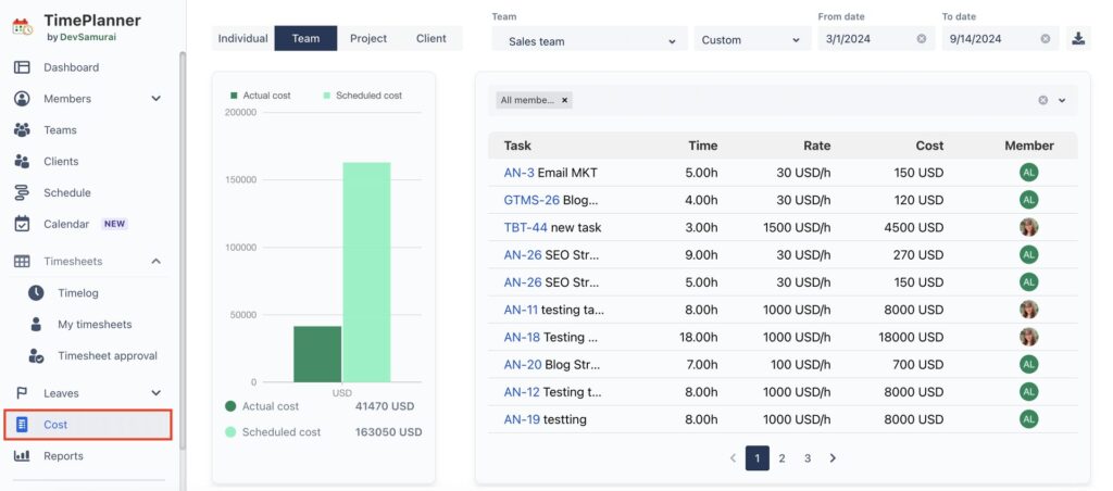 cost report