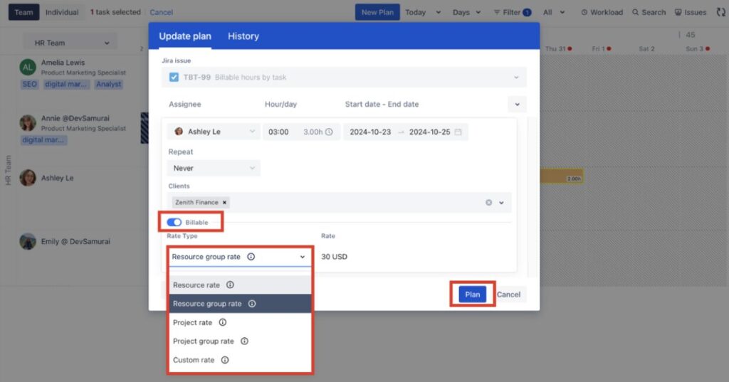 Mark Task as Billable for Estimated Cost