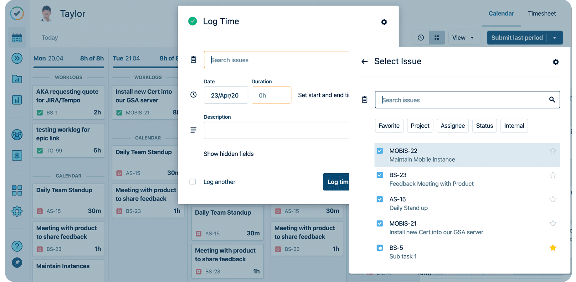 TimePlanner vs. Timesheets time tracking 
