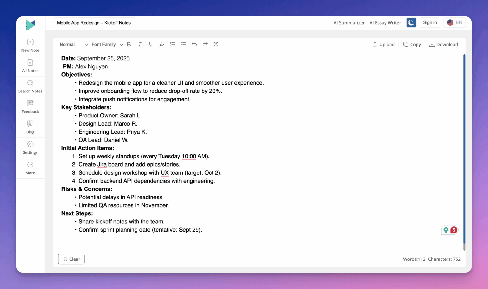 Online Notepad