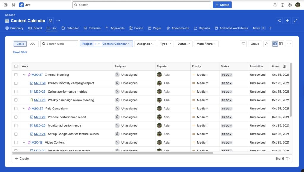 Set up your marketing project
