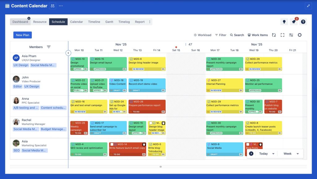 Plan tasks on the Schedule Board 