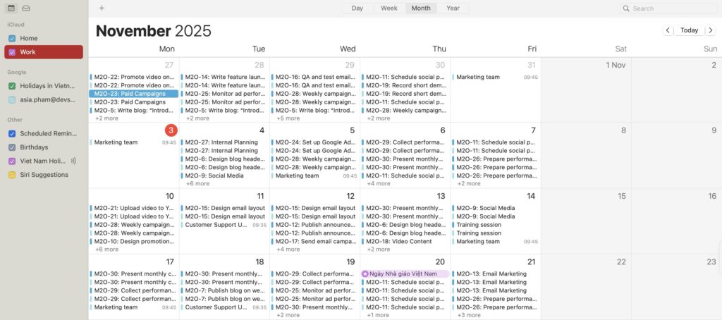 Display tasks in Apple Calendar 