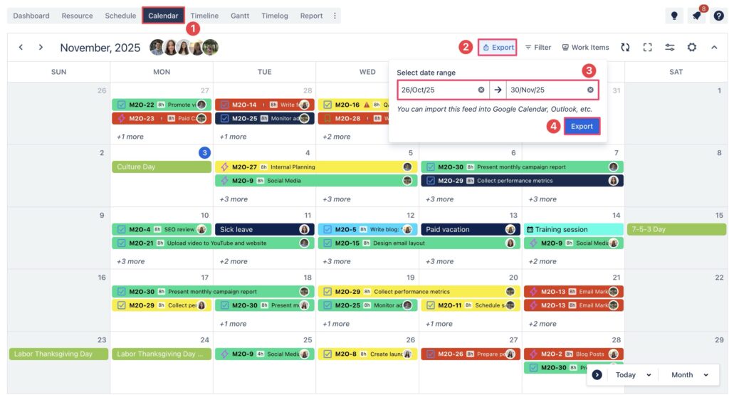 Export Tasks from ProScheduler