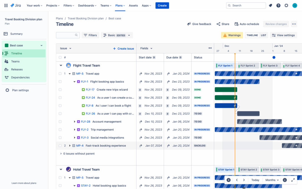 Jira Plans & Jira Timeline