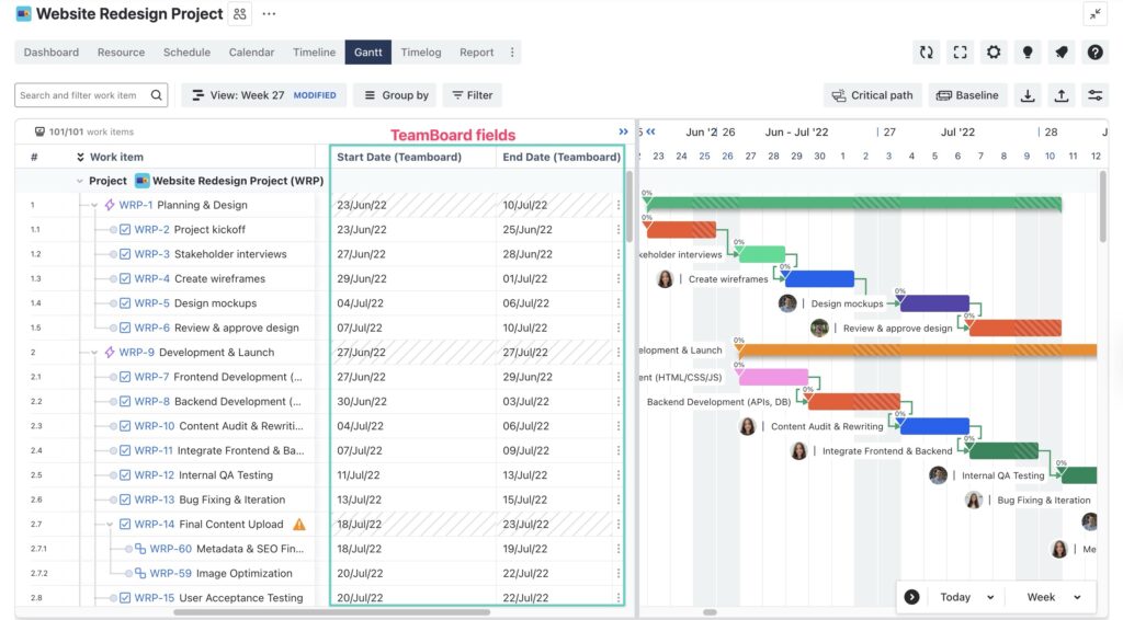 Dates in TeamBoard fields