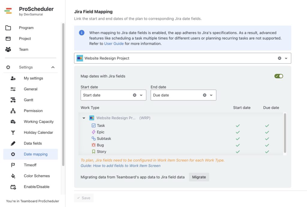 Sync Task Dates with Date Mapping