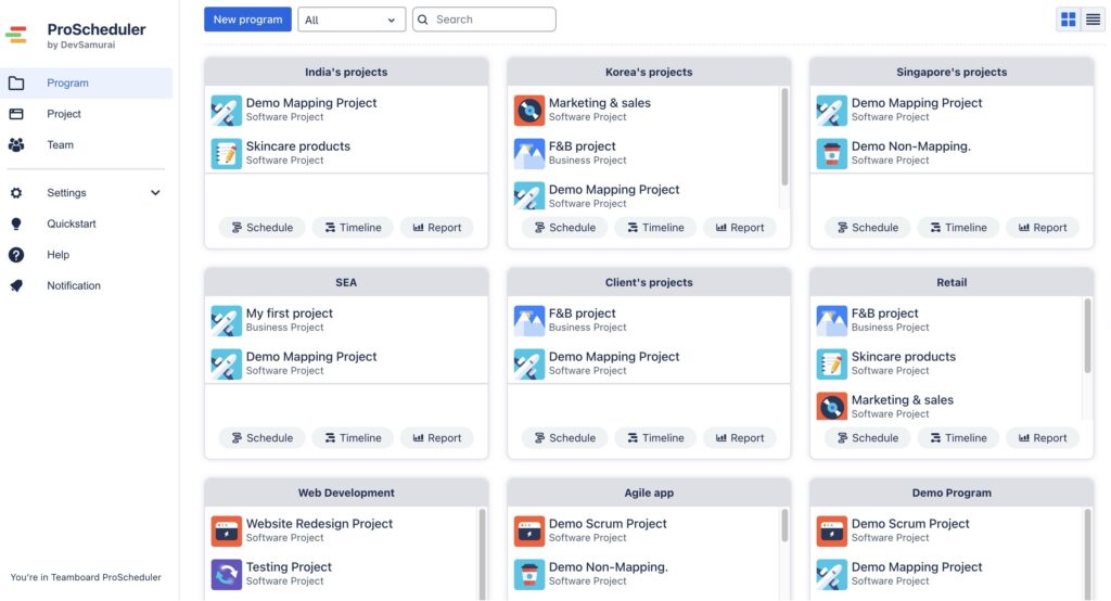 Portfolio Management in ProScheduler