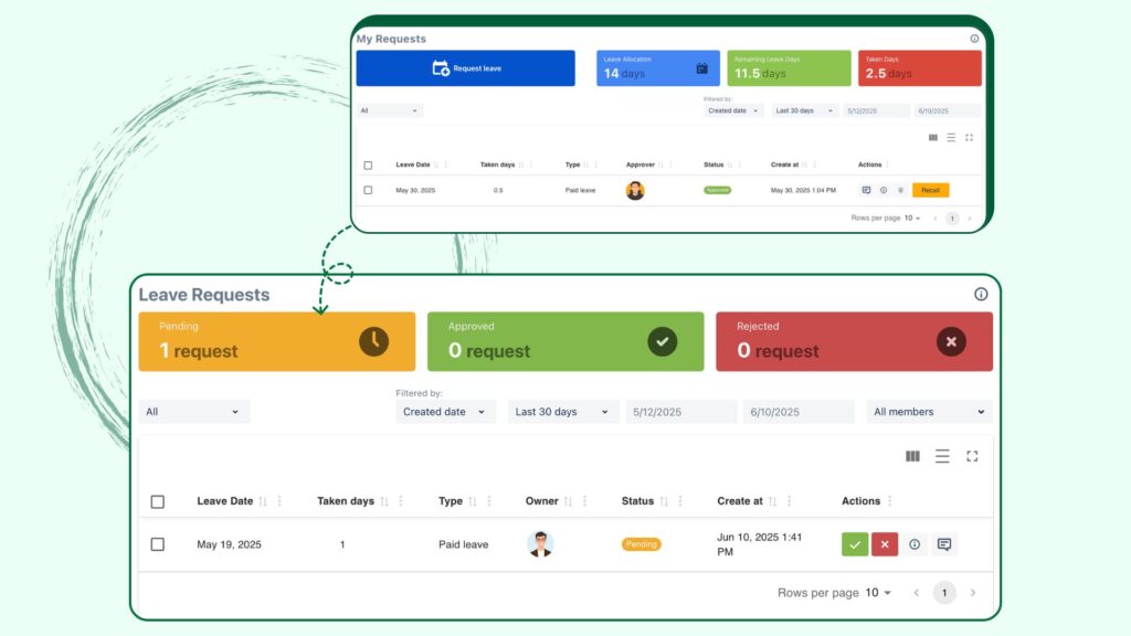 Manage leave request directly in TimePlanner - one of the best Jira leave management solutions