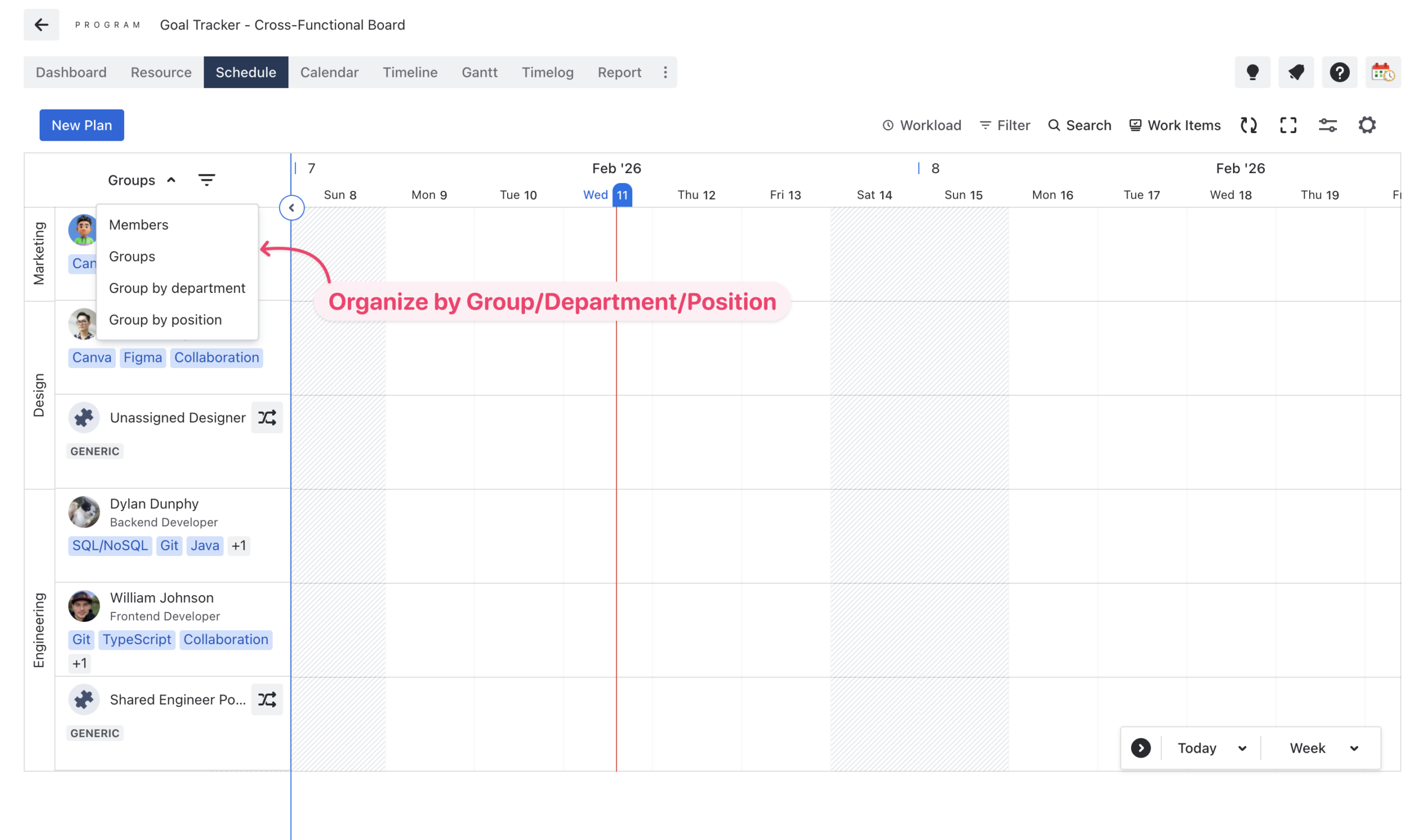 Step 4 Schedule board