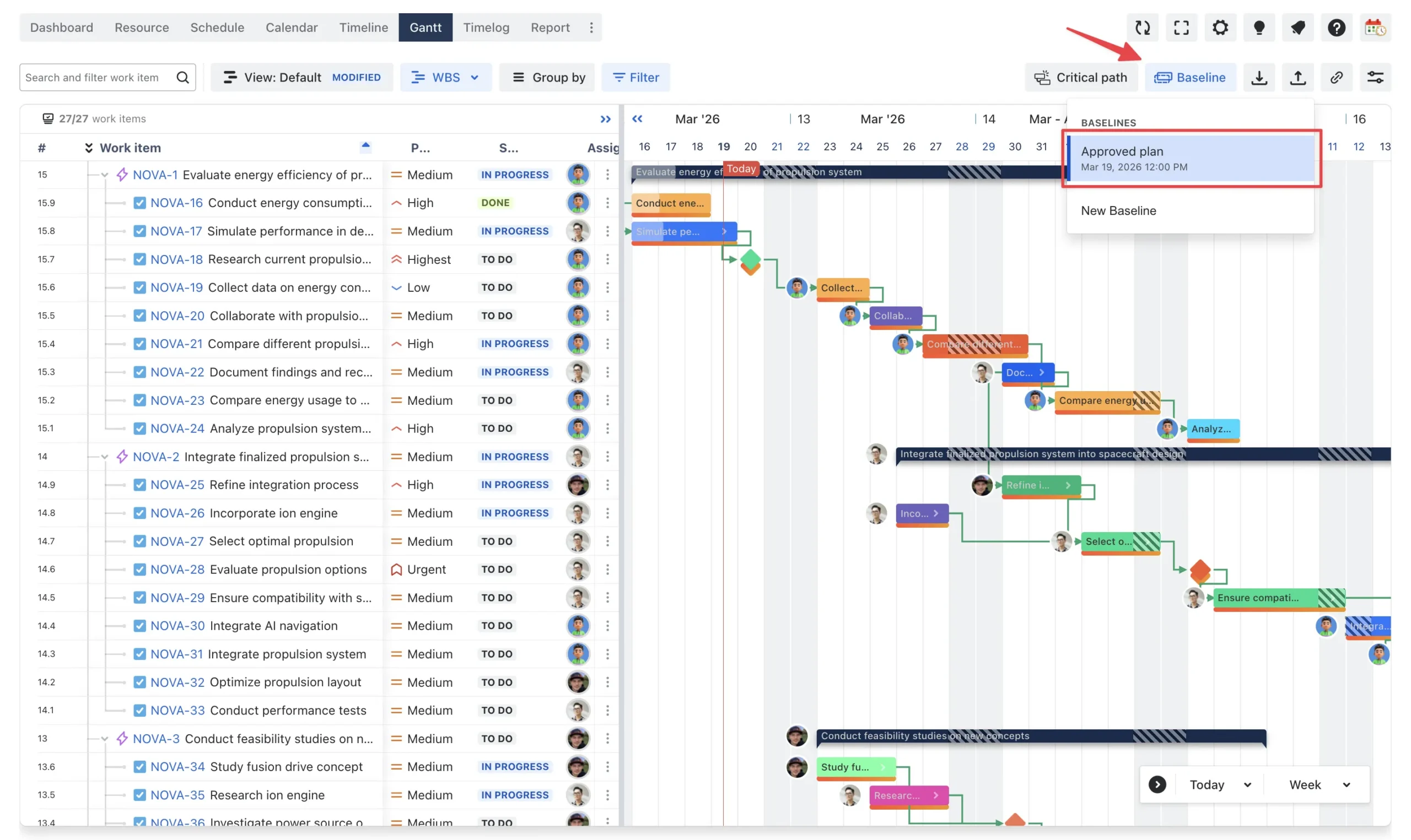 Step 3. Preserve the approved plan with a baseline