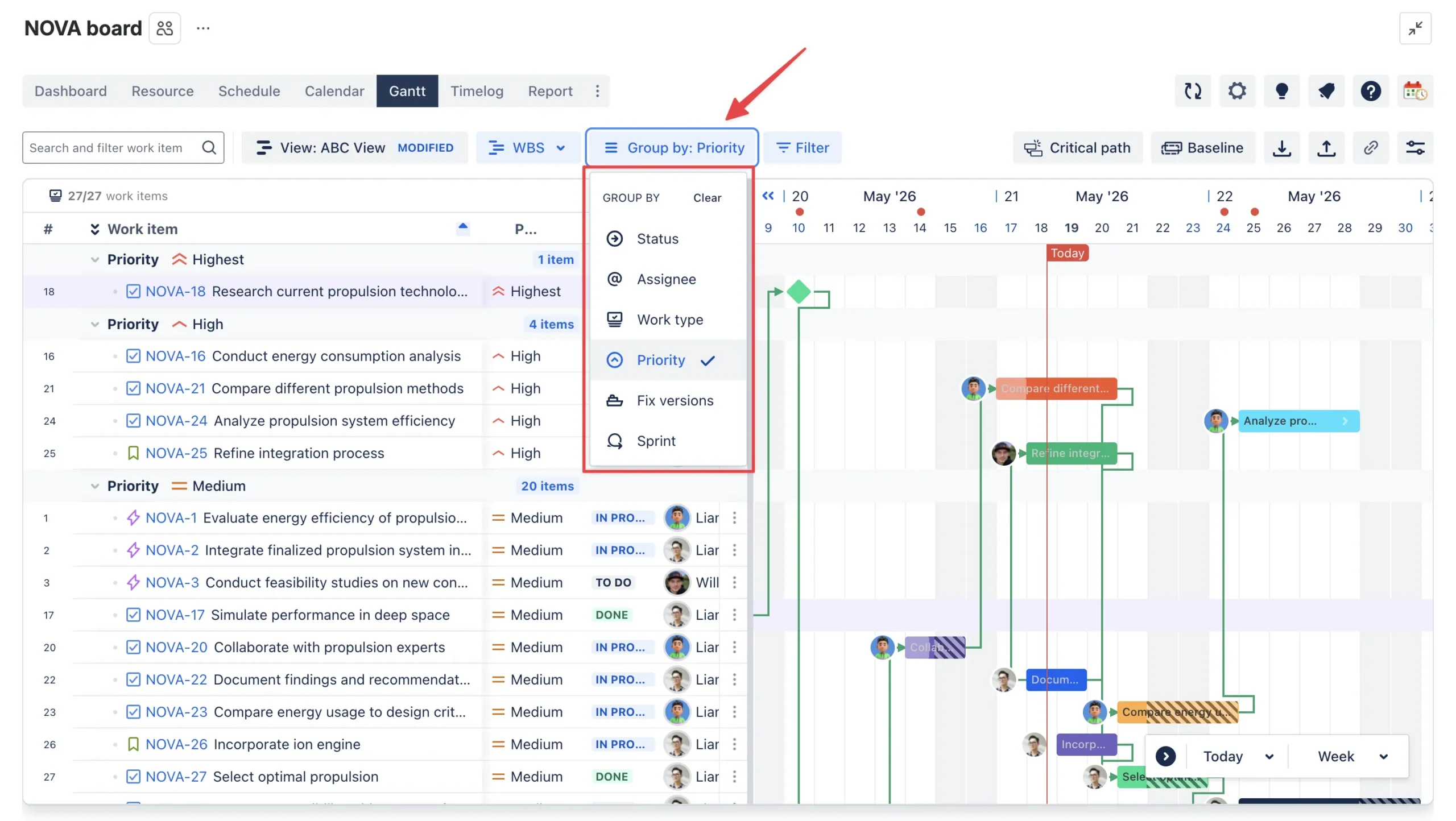 Step 3. Use Group by to organize the work in a way that fits the audience