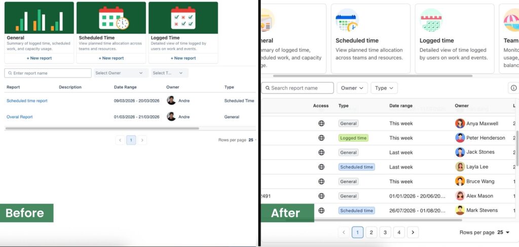 New Report UI page